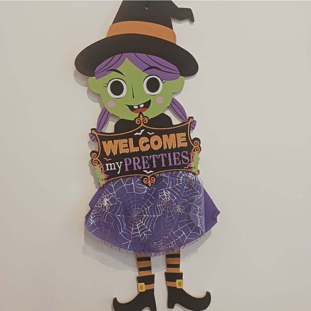 3 for 26 - Witch Themed Halloween Wall Hanging Sign Welcome My Pretties Decoe